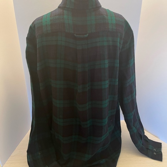 Eddie Bauer Men's Plaid Flannel Button Down Shirt Size L Blue Green. - Picture 2 of 11